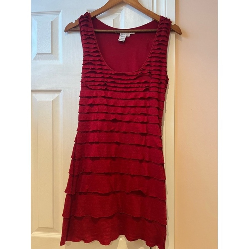 Max Studioโ Red Tiered Ruffle Sleeveless Mini Dress